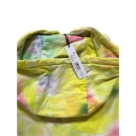 ALICE + OLIVIA Niki Funnel Neck Cropped Hoodie in Beachside Tie Dye NWT Size S - Picture 7 of 16